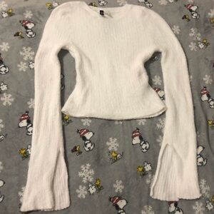 White fluffy sweater